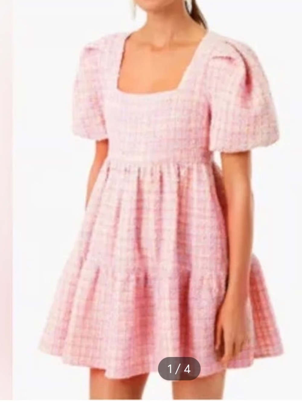 Hyacinth House Pink Tweed Nora Mini Dress size Medium